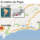 Conheça o percurso do Papa no Rio (Arte/G1)