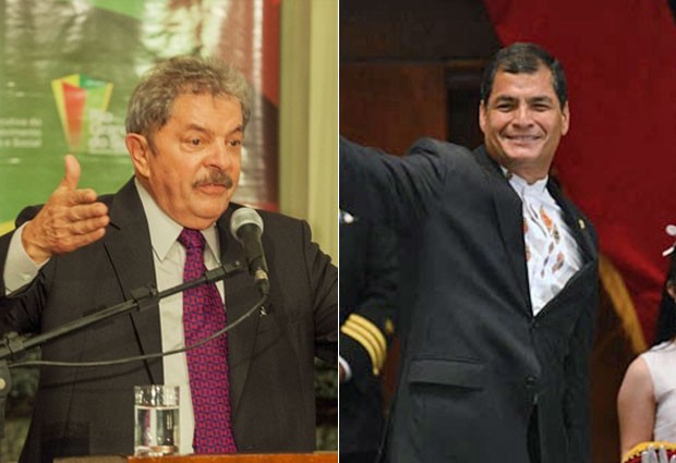 O ex-presidente Luiz Inácio Lula da Silva e o presidente do Equador Rafael Correa (Foto: Claudio Fachel/Palácio Piratini/AFP)