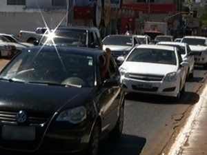 Carreata em Rio Verde, Goiás (Foto: Reprodução/ TV Anhanguera)