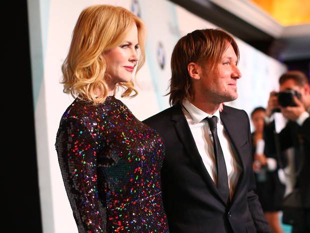 Nicole Kidman e o marido, Keith Urban, em premiação em Los Angeles, nos Estados Unidos (Foto: Mark Davis/ Getty Images/ AFP)