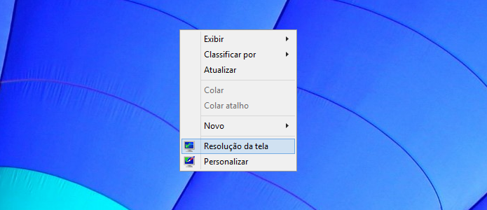 Acesse as configurações da resolução de tela do computador (Foto: Reprodução/Helito Bijora)