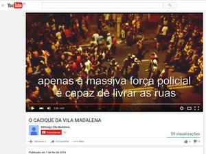 Imagem mostra PM dispersando foliões na Vila Madalena (Foto: Reprodução / YouTube)