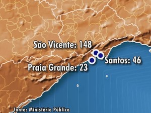 Pontos do jogo do bicho na Baixada Santista (Foto: Reprodução/TV Globo)