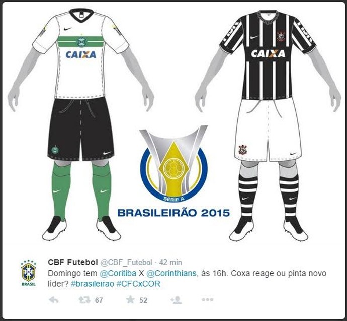 Camisa Coritiba X Corinthians CBF Twitter (Foto: Reprodução / Twitter)