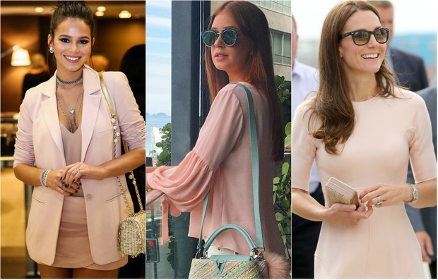 Bruna Marquezine, Marina Ruy Barbosa e  Kate Middleton usam roupas na cor rosa quartzo e mostra sensualidade ideal nos looks românticos (Foto: Getty Image)