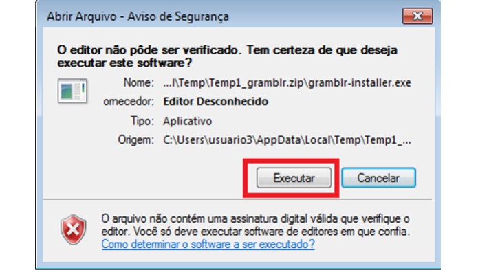 Instalando o Gramblr em seu computador (Foto: Reprodução/Lívia Dâmaso) Instalando o Gramblr em seu computador (Foto: Reprodução/Lívia Dâmaso)