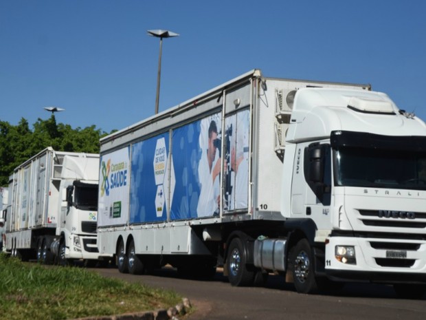 Carretas da Caravana da Saúde chegaram uma semana antes na capital (Foto: Jéssica Barbosa/Assecom)