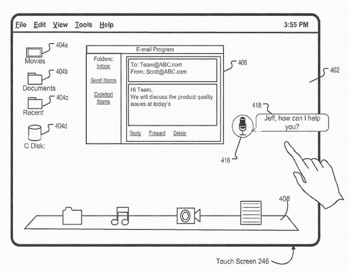 Patente mostra Siri no Mac (Foto: Reprodução/USPTO)