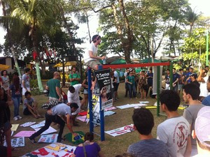 Ato em Fortaleza protestou contra Marco Feliciano e Renan Calheiros (Foto: Pedro Marques/Arquivo Pessoal)