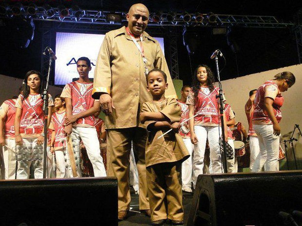 Luizinho e Carlinho a frente da bateria Pororoca (Foto: Arquivo Pessoal)