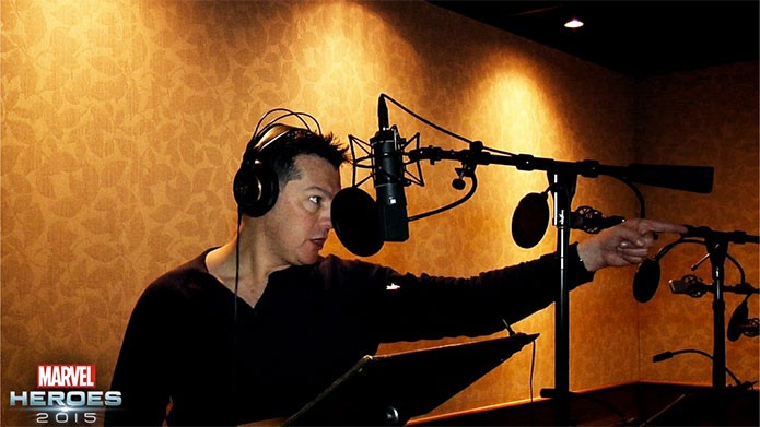 David Hayter, durante as dublagens de Marvel Heroes 2015 Online (Foto: Divulgação)