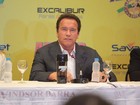 Arnold Schwarzenegger promove evento fitness no Rio: 'Amo esse país'