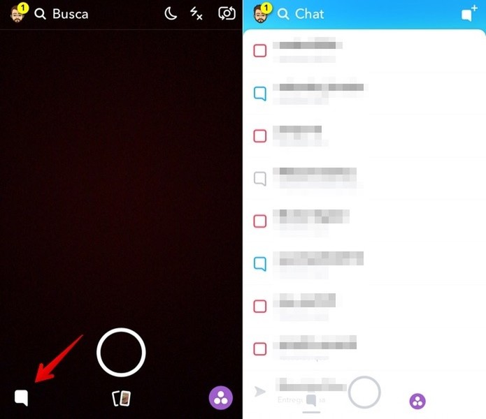 Abra as conversas no Snapchat (Foto: Reprodução/Helito Bijora) Abra as conversas no Snapchat (Foto: Reprodução/Helito Bijora)