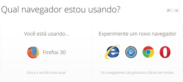 Descubra qual navegador está usando e qual versão está instalada (Foto: Divulgação/Whatbrowser) Descubra qual navegador está usando e qual versão está instalada (Foto: Divulgação/Whatbrowser)