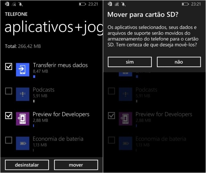 Movendo vários apps de uma vez (Foto: Reprodução/Helito Bijora)