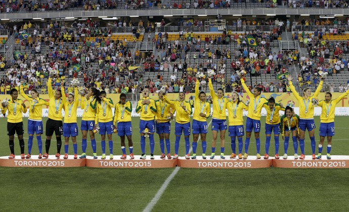 Brasil, futebol feminino, Pan de Toronto, bronze (Foto: Gregory Bull/ AP)
