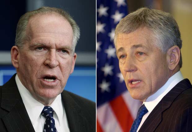 John Brennan e Chuck Hagel, os novos titulares da CIA e do Departamento de Defesa (Foto: AFP)