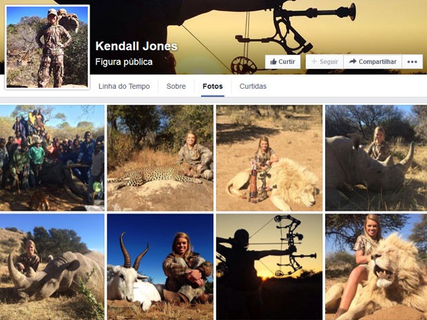 Kendall Jones posta fotos ao lado de animais mortos por ela na África (Foto: Reprodução/Facebook/Kendall Jones)