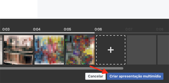 Opção para finalizar a edição de imagens em um vídeo no Facebook (Foto: Reprodução/Marvin Costa)