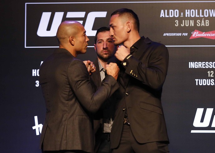 encarada José Aldo e Max Holloway UFC Rio 8 (Foto: Marcelo de Jesus)