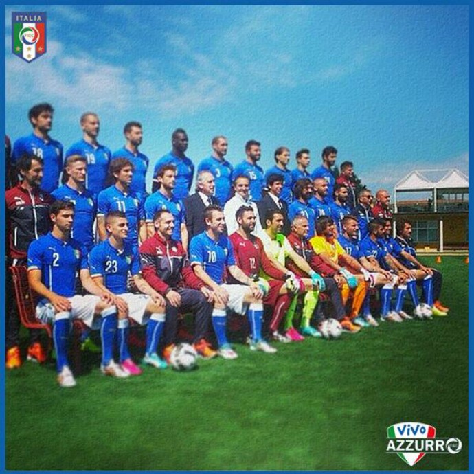 [Copa 2014] Com numeração definida, seleção da Itália posa para foto oficial da Copa