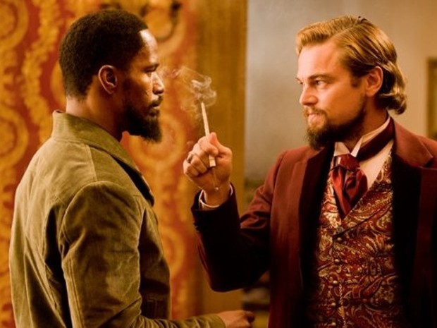 Jamie Foxx e Leonardo DiCaprio em cena de 'Django livre' (Foto: Divulgação/The Weinstein Company)