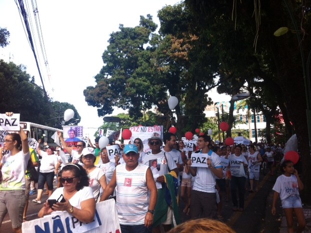 Caminhada percorreu a avenida Presidente Vargas, em Belém. (Foto: Dominik Giusti/G1)