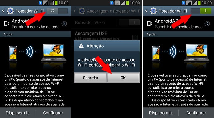 Ative o compartilhamento de Wi-Fi (Foto: Reprodução/Paulo Alves)