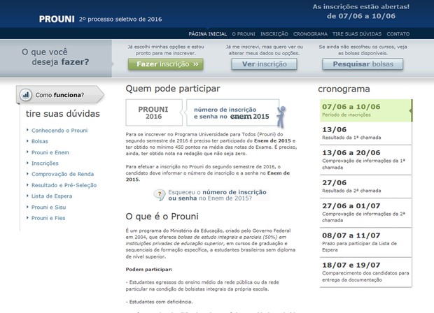 Primeira lista de pré-selecionados para o Prouni do 2° semestre será divulgada nesta segunda-feira (13) (Foto: Reprodução)