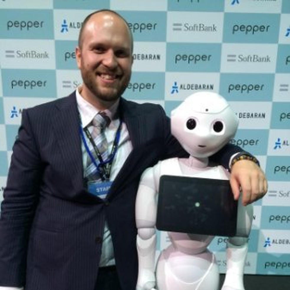 Sean McKelvey, desenvolvedor da Softbank Robotics e 'pai' do Pepper, robô capaz de identificar emoções humanas. (Foto: Divulgação/Wired Festival)