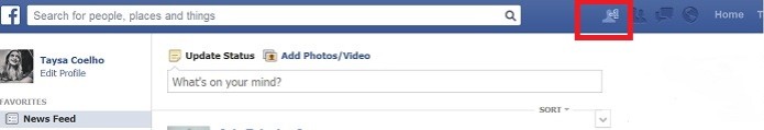 Um novo ícone surge no menu do Facebook (Reprodução/ Taysa Coelho) (Foto: Um novo ícone surge no menu do Facebook (Reprodução/ Taysa Coelho))