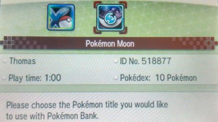 Pokémon Sun e Moon: escolha o jogo cujos monstrinhos serão depositados (Foto: Reprodução / Thomas Schulze)