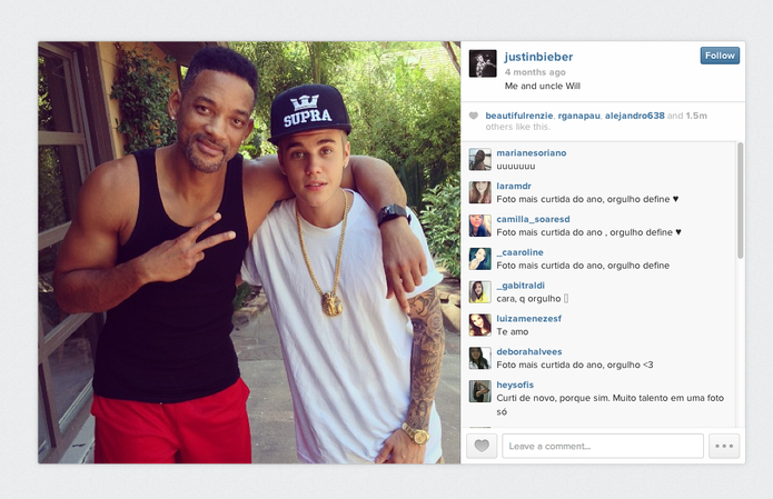 Justin Bieber é o dono da foto mais curtida do Instagram em 2013 (Foto: Reprodução/Instagram) Justin Bieber é o dono da foto mais curtida do Instagram em 2013 (Foto: Reprodução/Instagram)