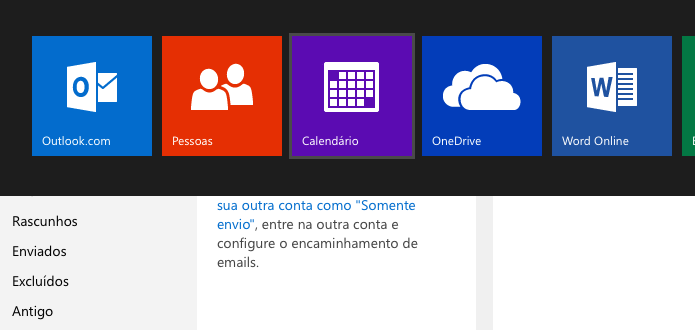 Acessando calendário do Outlook (Foto: Reprodução/Helito Bijora)