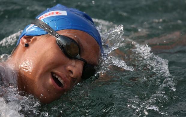 Ana Marcela, da maratona aquática, na prova de 25km do Mundial de Barcelona (Foto: Satiro Sodré / SS Press)