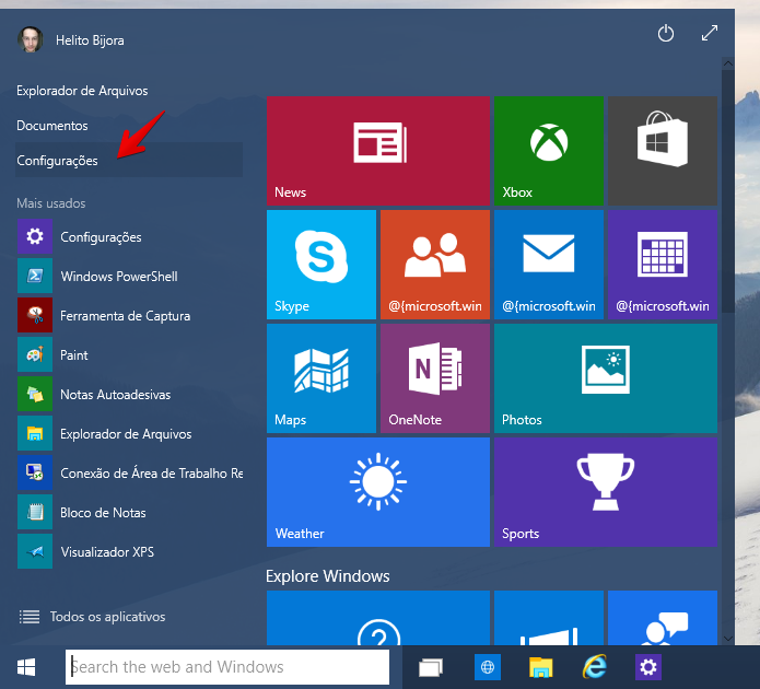 Abra o painel de controle do Windows 10 (Foto: Reprodução/Helito Bijora) 