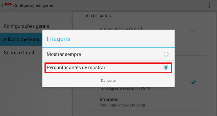 Confirmando a mudança na configuração de carregamento de imagens (Foto: Reprodução/Edivaldo Brito)