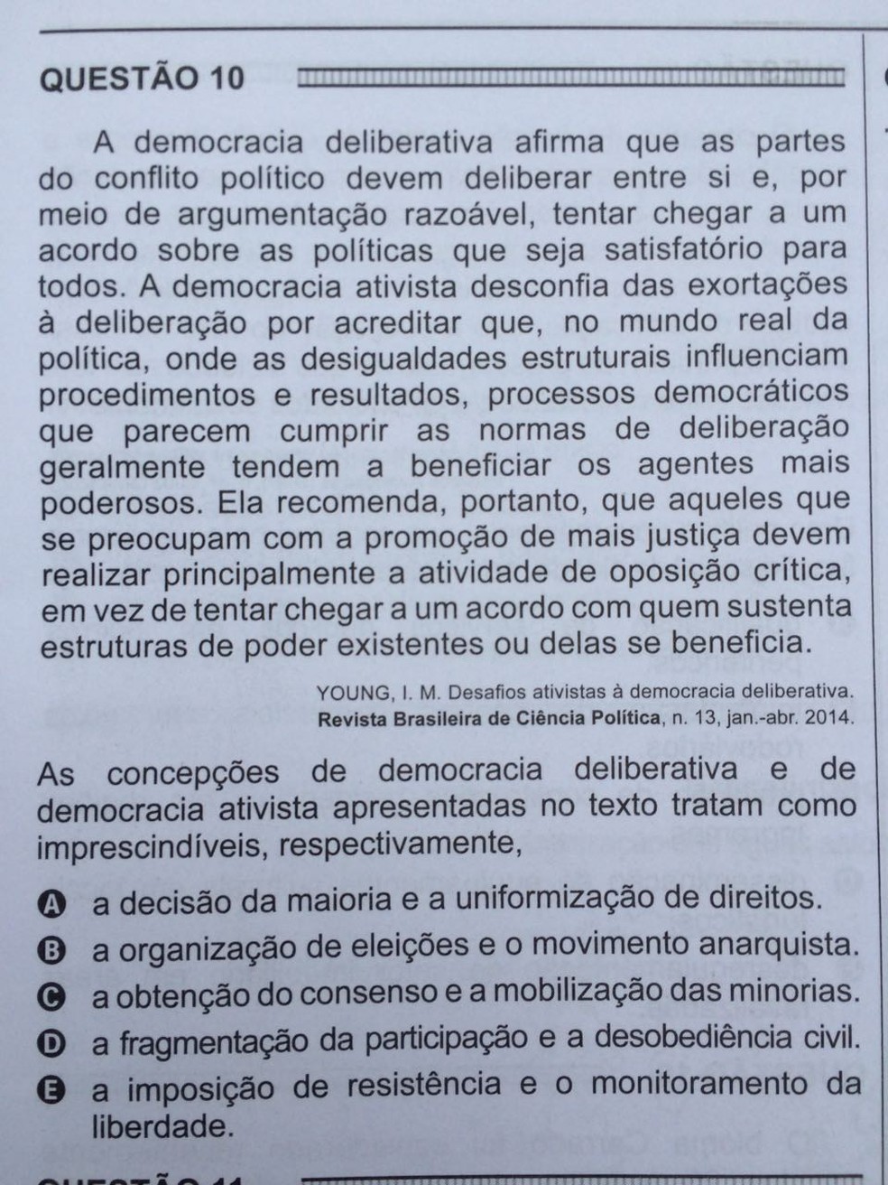 ENEM 2016 - 1º DIA - PROVA BRANCA - QUESTÃO 10 (Foto: G1 )