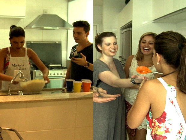 Os amigos parecem que aprovaram o prato de Mariana (Foto: Vídeo Show/TV Globo)