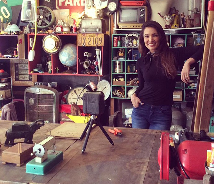 Patrícia Poeta visita garagem de Fábio Basso em Joinville (Foto: Reprodução)