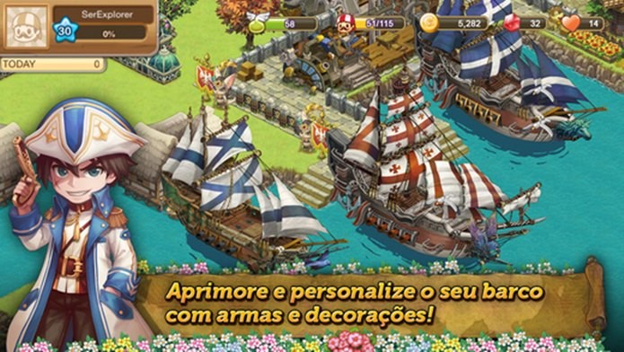 Jogo no estilo fazendinha, só que com piratas (Foto: Divulgação)
