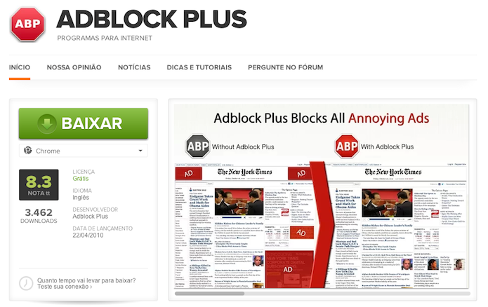 Instalando o Adblock Plus (Foto: Reprodução/Helito Bijora) Instalando o Adblock Plus (Foto: Reprodução/Helito Bijora)