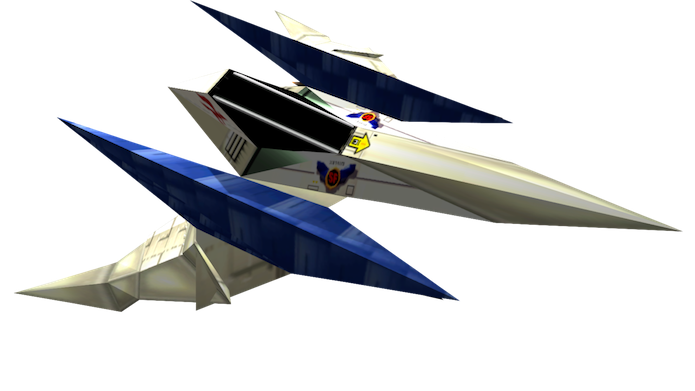 Nave Arwing ganhou esse nome por lembrar a letra A (Foto: Reprodução/Cagallirr)