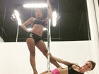 Anna Lima 'pisa' em professora durante aula de pole dance