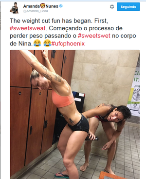 Amanda Nunes e Nina Ansaroff twitter (Foto: Reprodução / Twitter)