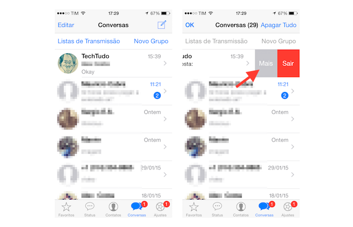 Acessando as configurações adicionais de um grupo do WhatsApp no iOS (Foto: Reprodução/Marvin Costa) (Foto: Acessando as configurações adicionais de um grupo do WhatsApp no iOS (Foto: Reprodução/Marvin Costa)) Acessando as configurações adicionais de um grupo do WhatsApp no iOS (Foto: Reprodução/Marvin Costa) (Foto: Acessando as configurações adicionais de um grupo do WhatsApp no iOS (Foto: Reprodução/Marvin Costa))
