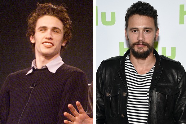 James Franco em 2001 e em 2015 (Foto: Getty Images)