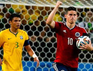 James Rodriguez Colômbia gol Brasil Arena Castelão (Foto: Agência Reuters)