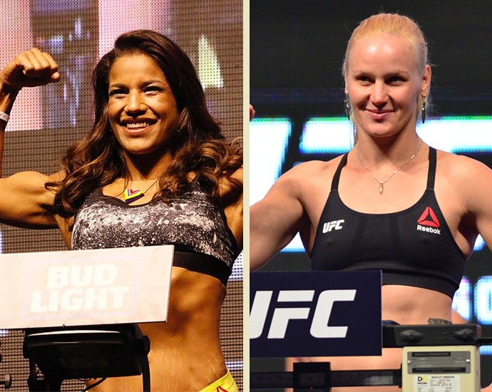 montagem Valentina Shevchenko x Julianna Pena (Foto: EDITORIA DE ARTE)