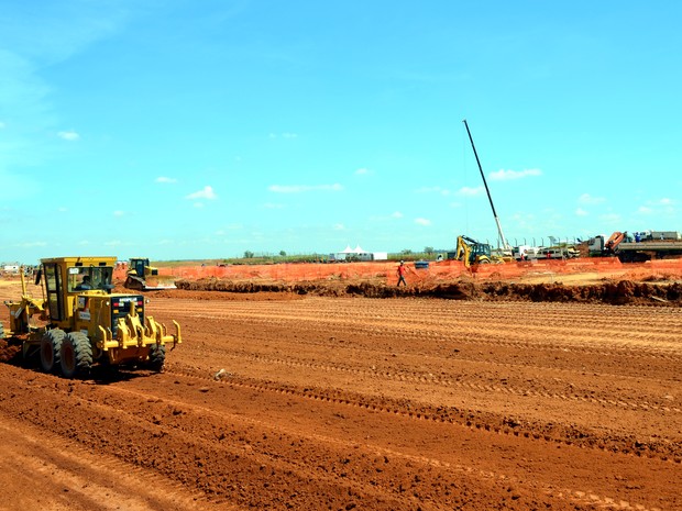 Obras de ampliação do aeroporto de Viracopos em Campinas (Foto: Isabela Leite / G1)